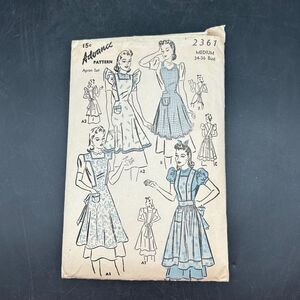 Vintage Sewing Apron Pattern 1940s pattern#2361, uncut original, medium, Advance